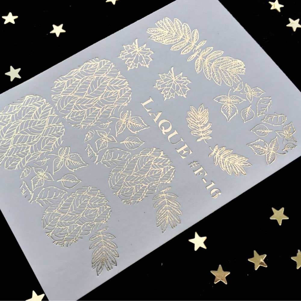 LAQUE фольгований слайдер дизайн для нігтів F-16 (золото) — фото 1