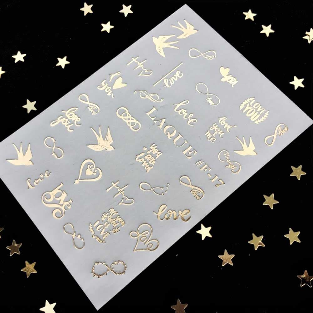 LAQUE фольгированный слайдер дизайн для ногтей F-17 (золото) — фото 1