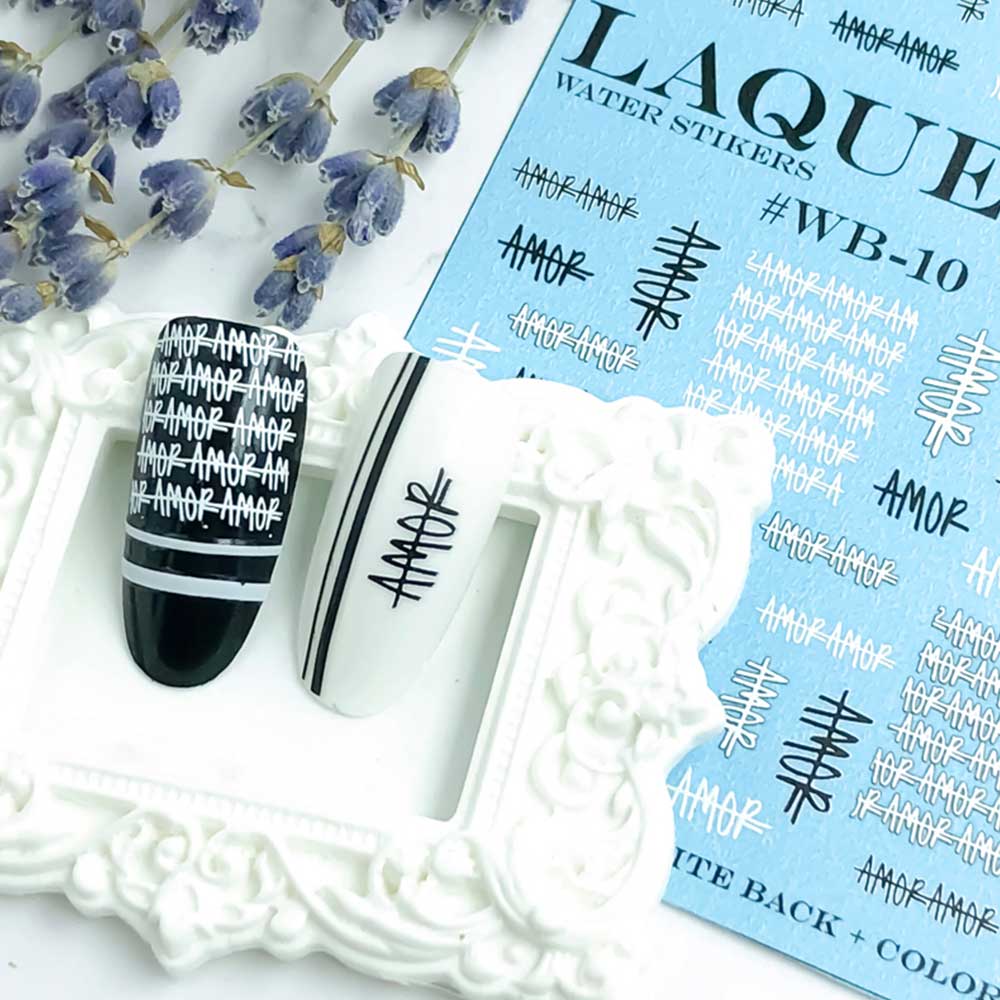 LAQUE слайдер дизайн для нігтів WB-10 (amor напис) — фото 1