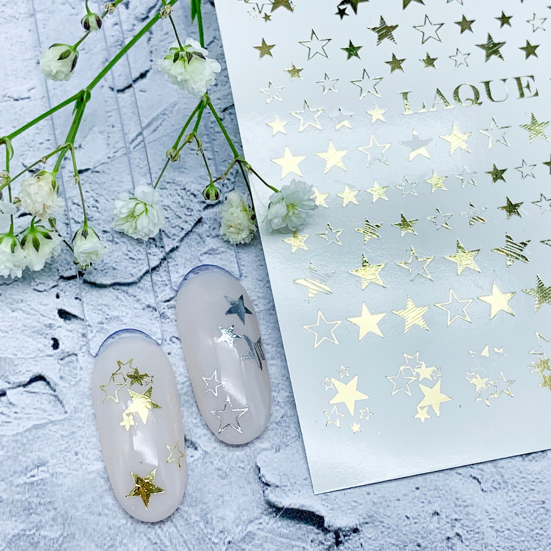 LAQUE фольгированный слайдер дизайн для ногтей F-40 (золото) — фото 1