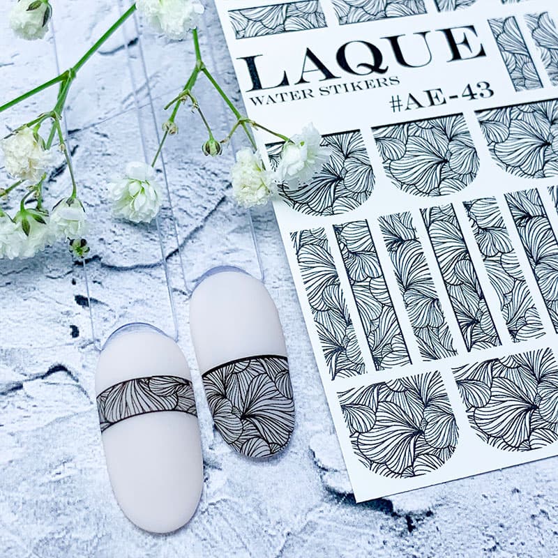 LAQUE слайдер дизайн для нігтів AE-43 (чорний) — фото 1