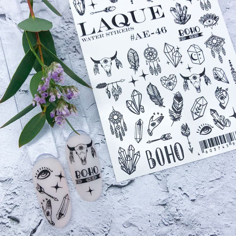 LAQUE слайдер дизайн для нігтів AE-46 (чорний) — фото 1