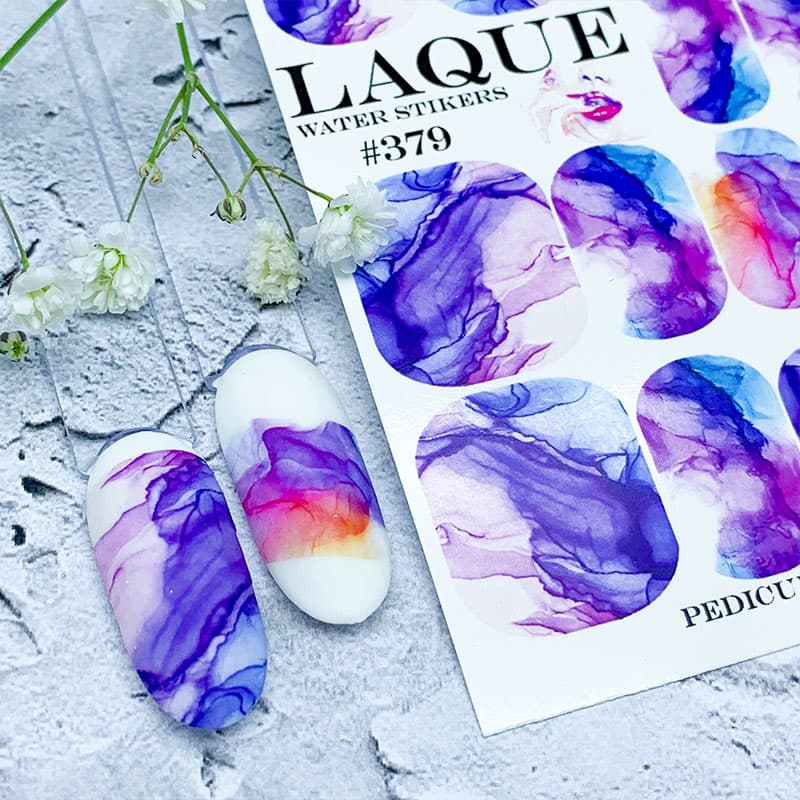 LAQUE слайдер дизайн для нігтів №379 (ефект лиття, фіолетове) — фото 1