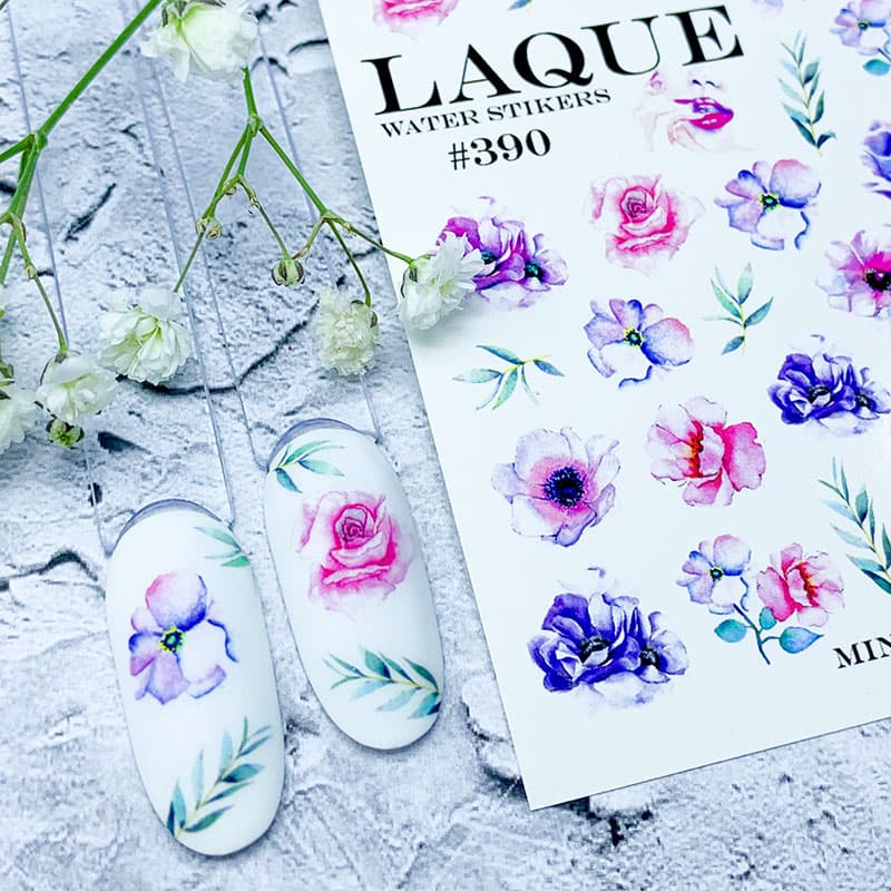 LAQUE слайдер дизайн для ногтей №390 (цветы) — фото 1