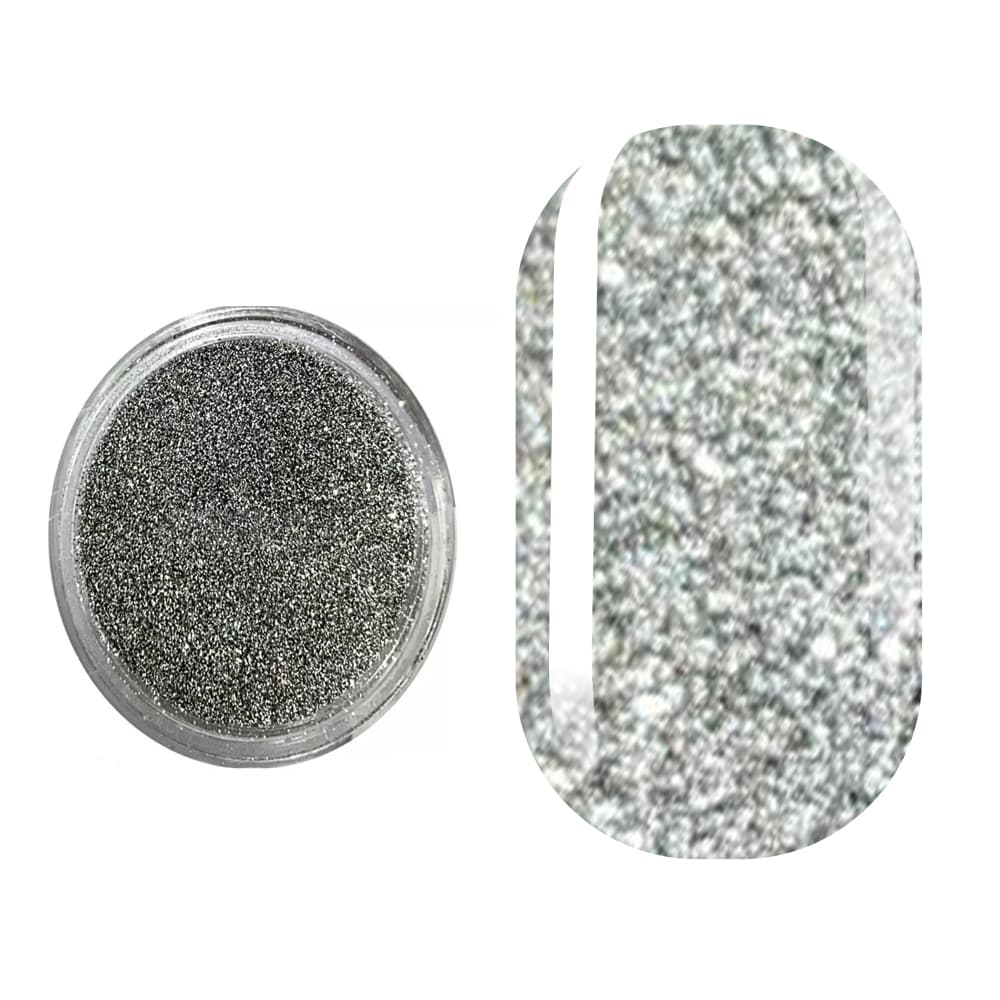 NailApex світловідбивна пудра блиск срібло, 5 гр — фото 1