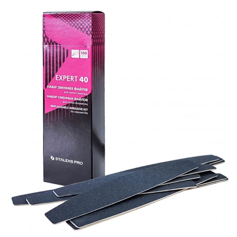 Набір змінних файлів для пилки півмісяць на м’якій основі Staleks Expert 40, 100 гріт, 30 шт
— фото 1