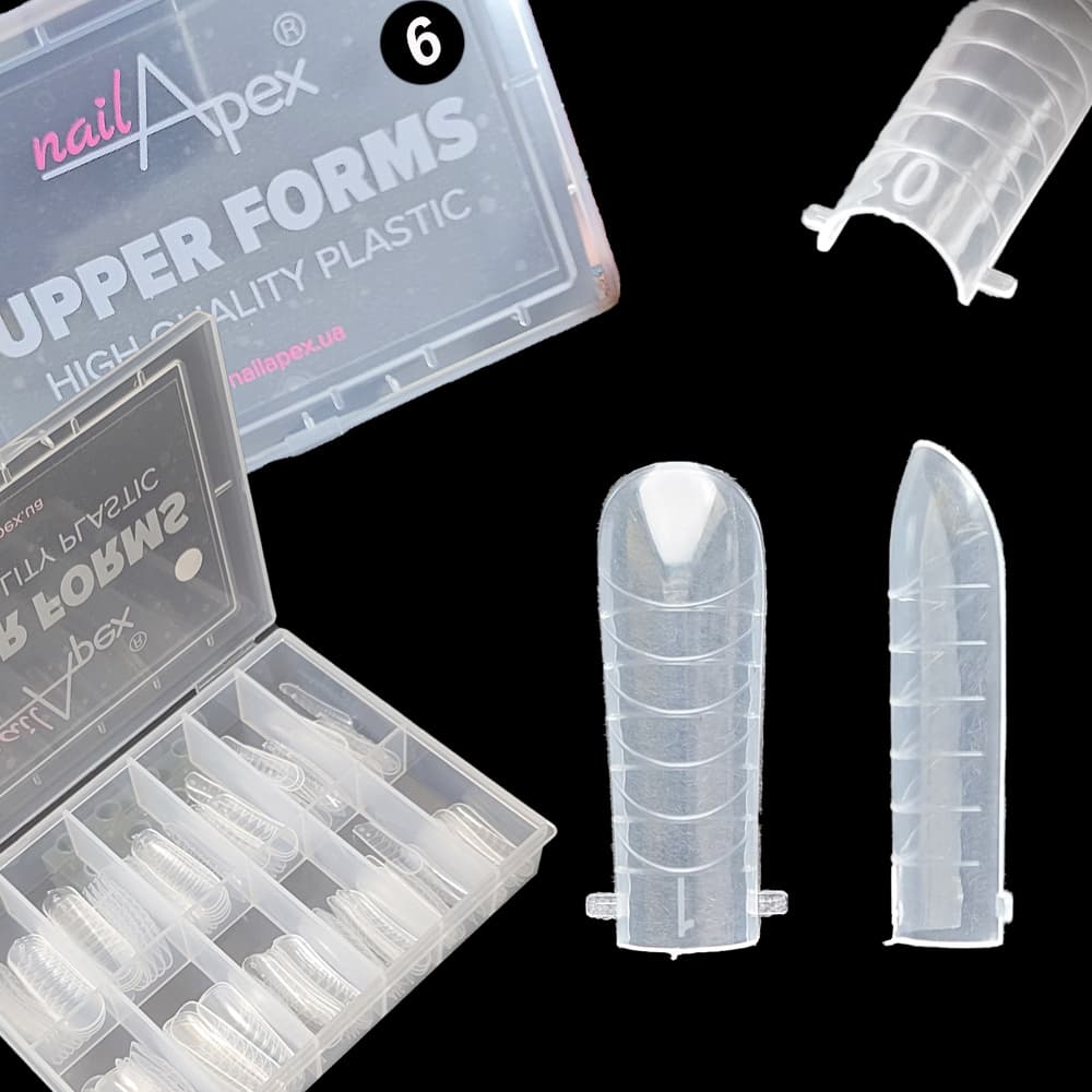 NailApex Верхні форми для моделювання нігтів квадрат №6 — фото 1