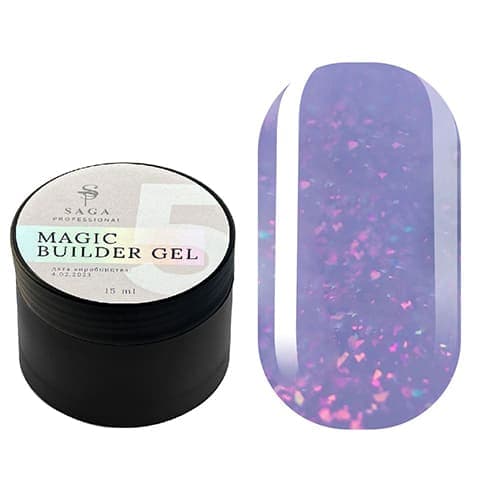 Гель SAGA Professional Builder Gel Magic 5, 15 мл — фото 1