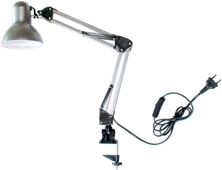 Лампа настільна ЄВРОСВІТЛО Ridy-027 E27 зі струбциною, срібло — фото 1