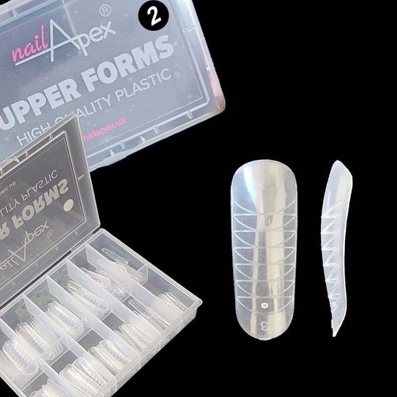 NailApex Верхние формы для моделирования ногтей мягкий крадрат №2 — фото 1