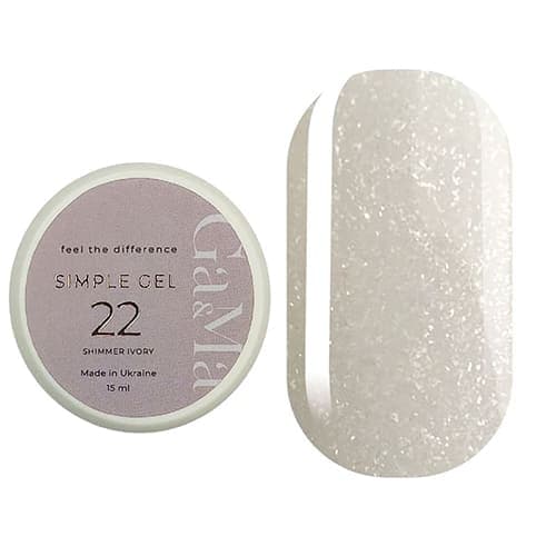 Гель Ga&Ma Simple gel №22 шиммер айворі, 15 мл — фото 1