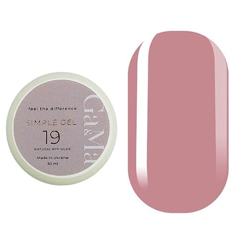 Гель Ga&Ma Simple gel №19 натуральний нюд, 30 мл — фото 1