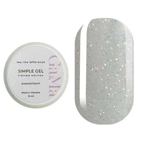 Гель Ga&Ma Simple gel Limited edition Діамантовий, 15 мл — фото 1