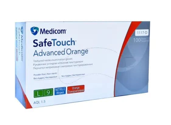 Перчатки нитриловые Medicom Orange L (оранжевый) плотность 5,0 г — фото 1