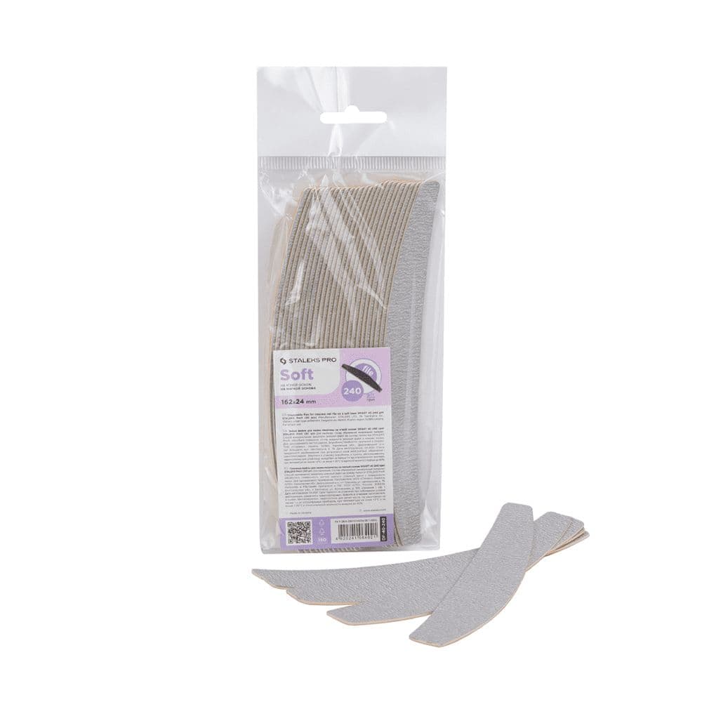 Змінні файли для пилки півмісяць на м'якій основі Staleks Smart 40 240 грит (30 шт) — фото 1