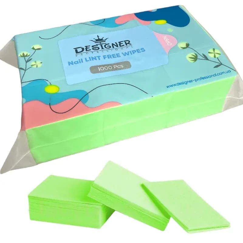 Серветки безворсові Designer Professional зелені, 1000 шт — фото 1