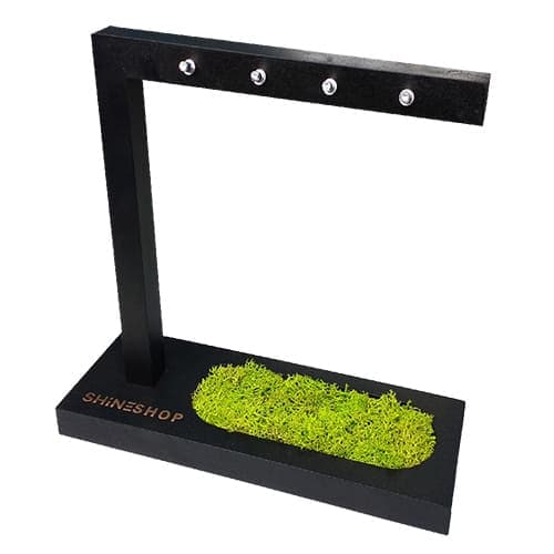 Деревянная подставка для типс черная с мхом — фото 1