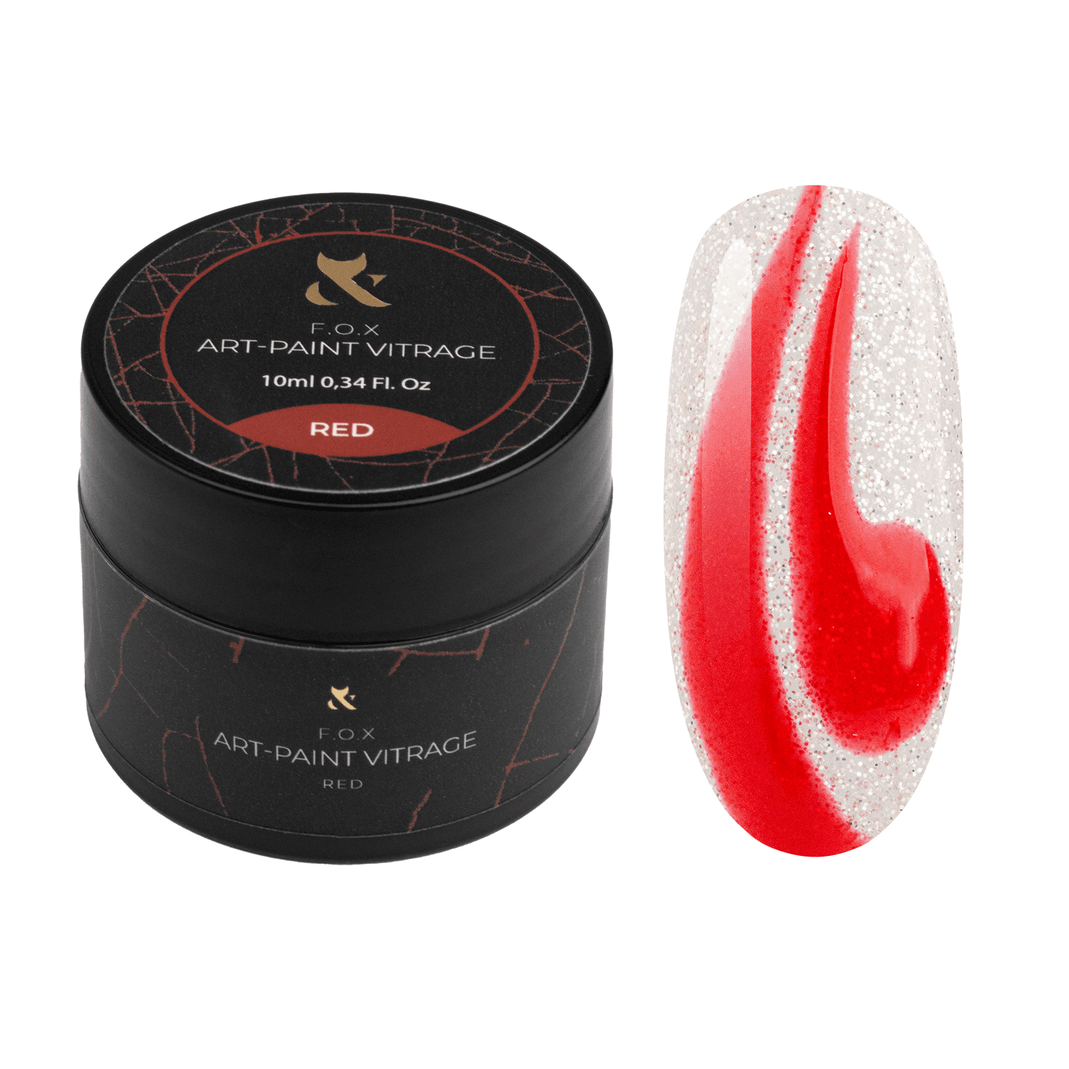 Гель-фарба вітражна F.O.X Art-paint Vitrage Red, 10 мл — фото 1