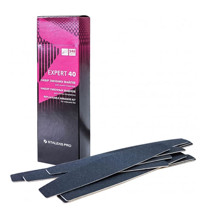 Набір змінних файлів для пилки півмісяць Staleks Expert 40, 240 гріт, на пінній основі, 30 шт
— фото 1
