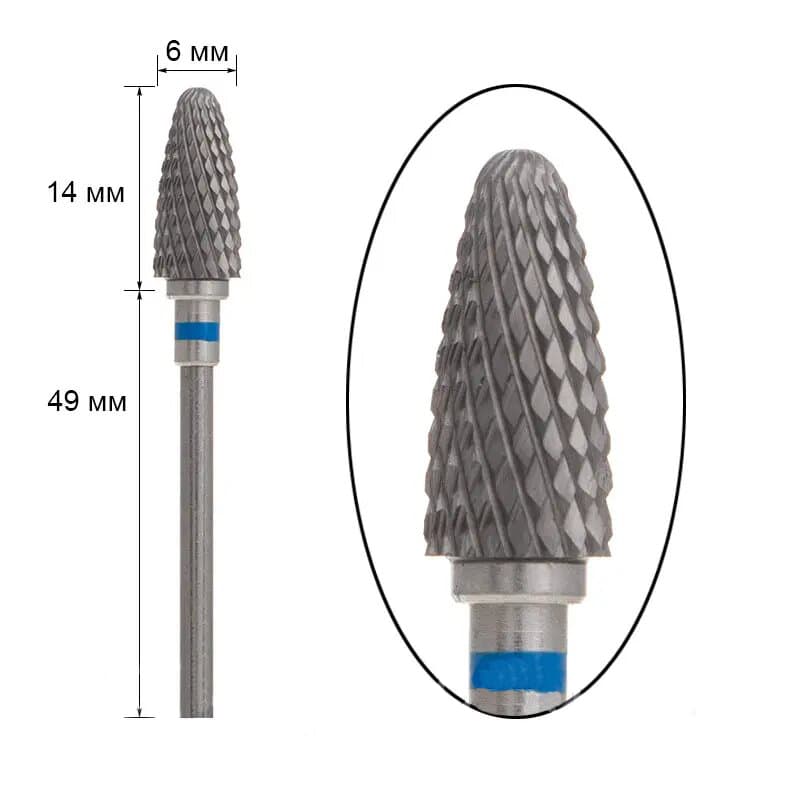 Фреза твердосплавна TBC кукурудза з синім насіканням, 1 шт — фото 1