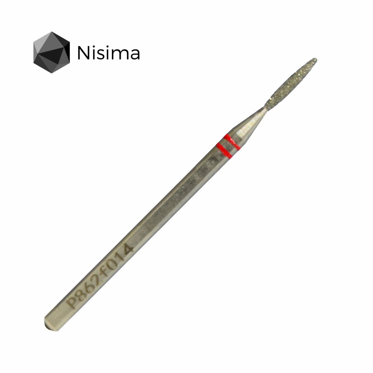Насадка NISIMA алмазна полум'я 1,4 мм червона P862f014 — фото 1