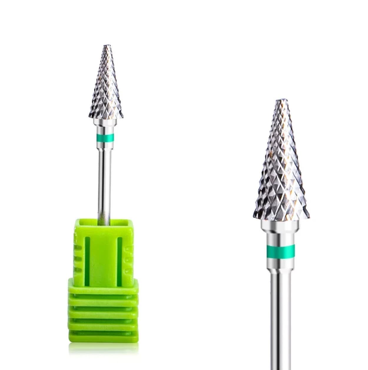 Фреза твердосплавна Shine Luxury конус, зелена насічка C 3/32 Large Cone — фото 1
