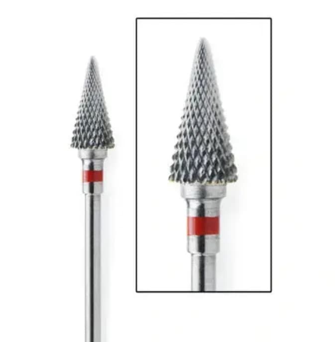 Фреза твердосплавна TBC конус загострений з червоною насічкою, 1 шт. — фото 1