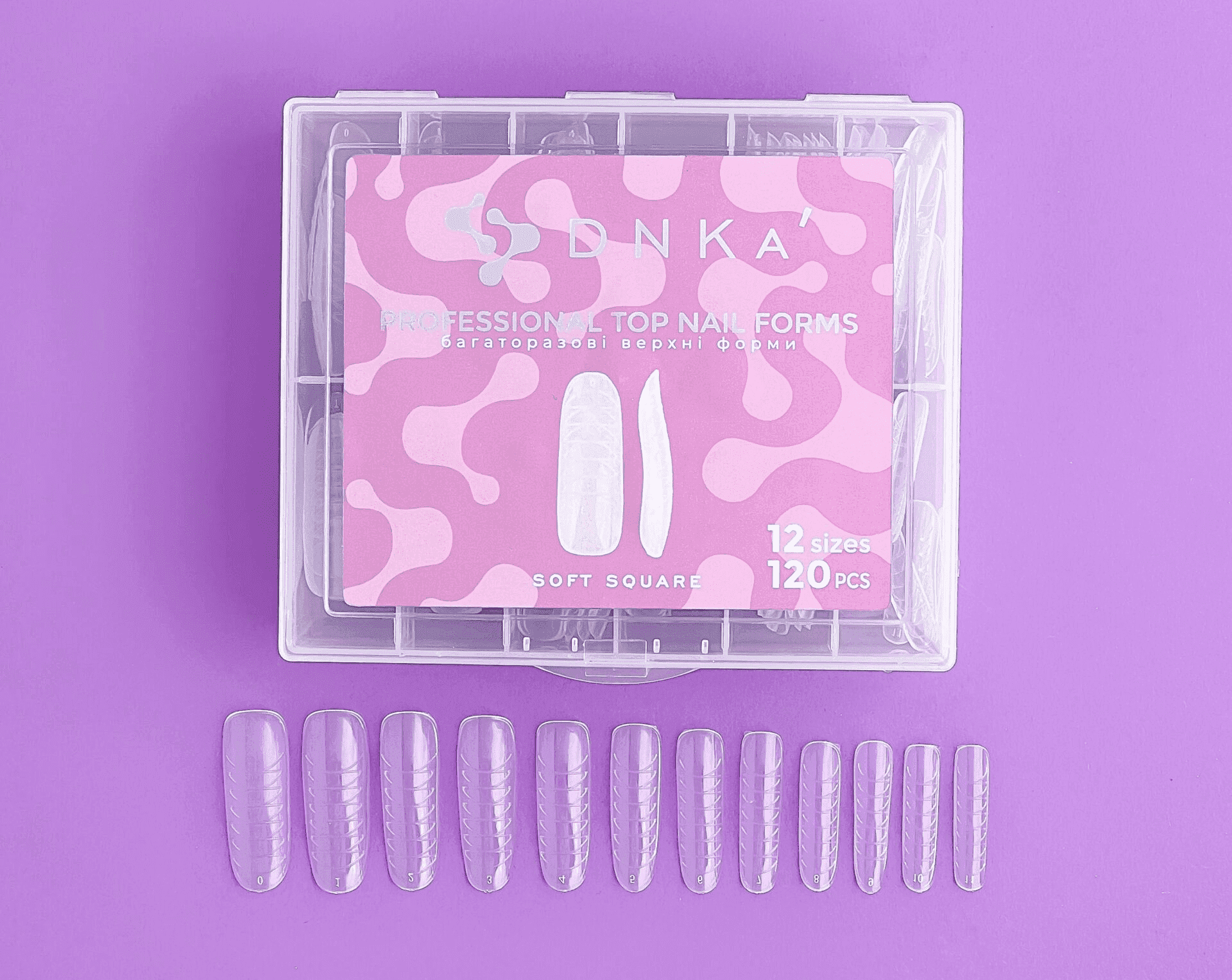 Верхние формы DNKa Top Nail Forms Soft Square, 120 шт — фото 1