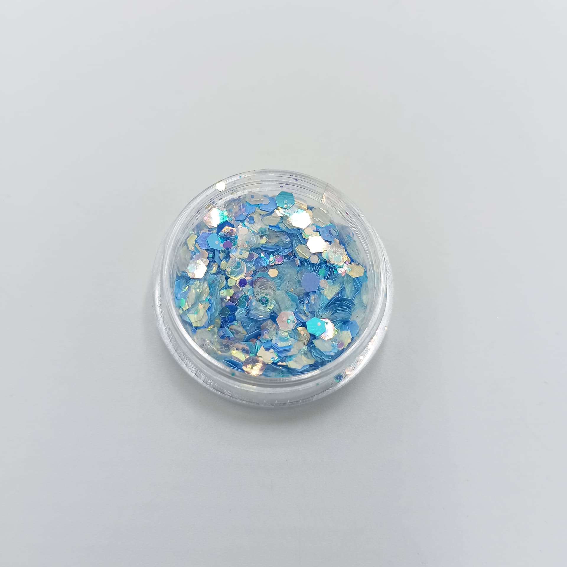 Голографические шестигранники микс (бирюза) — фото 1