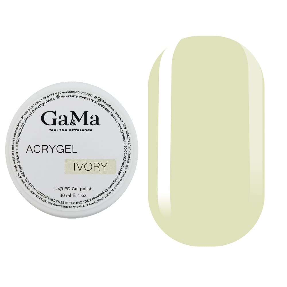 Акригель Ga&Ma ivory, 30 мл — фото 1