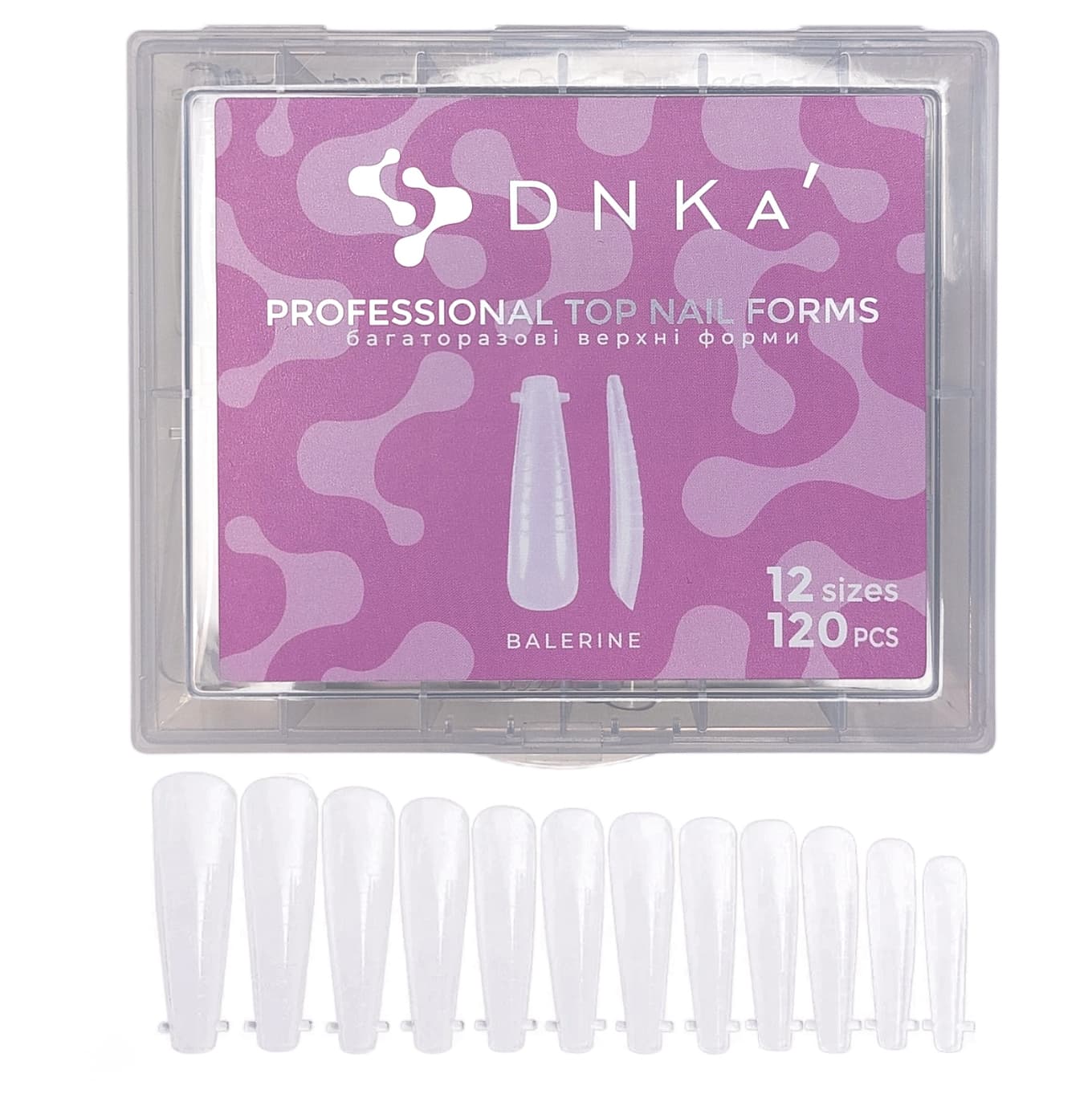 DNKa верхні форми для моделювання нігтів, балерина, 120 шт. — фото 1