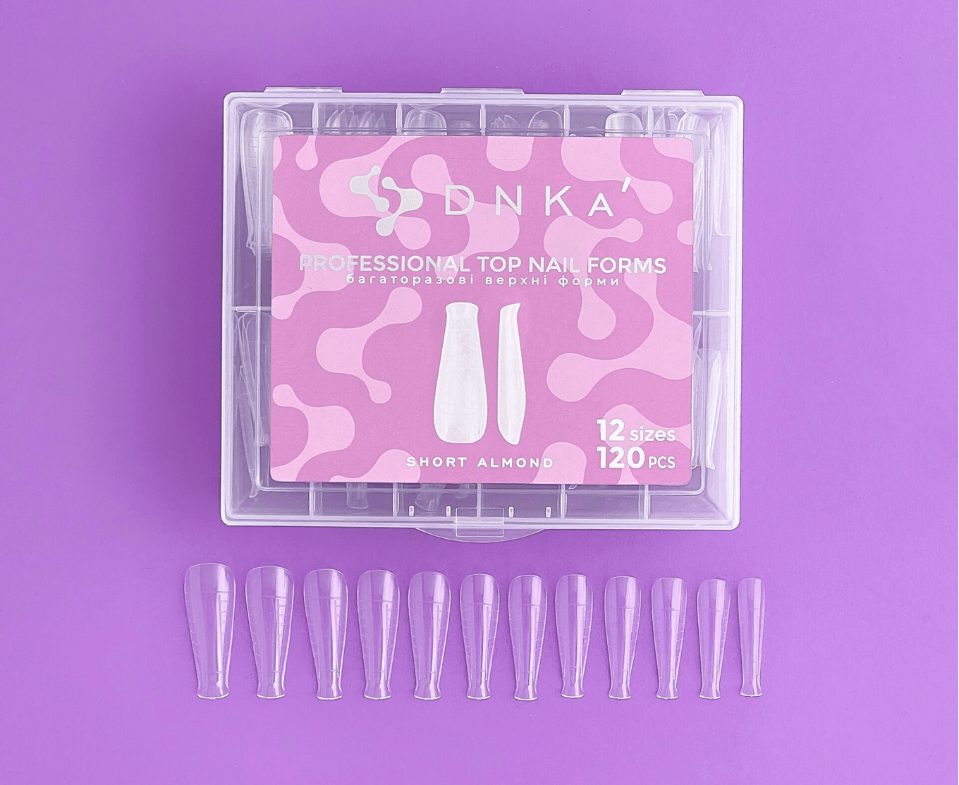 Верхние формы DNKa Top Nail Forms Short Almond, 120 шт — фото 1