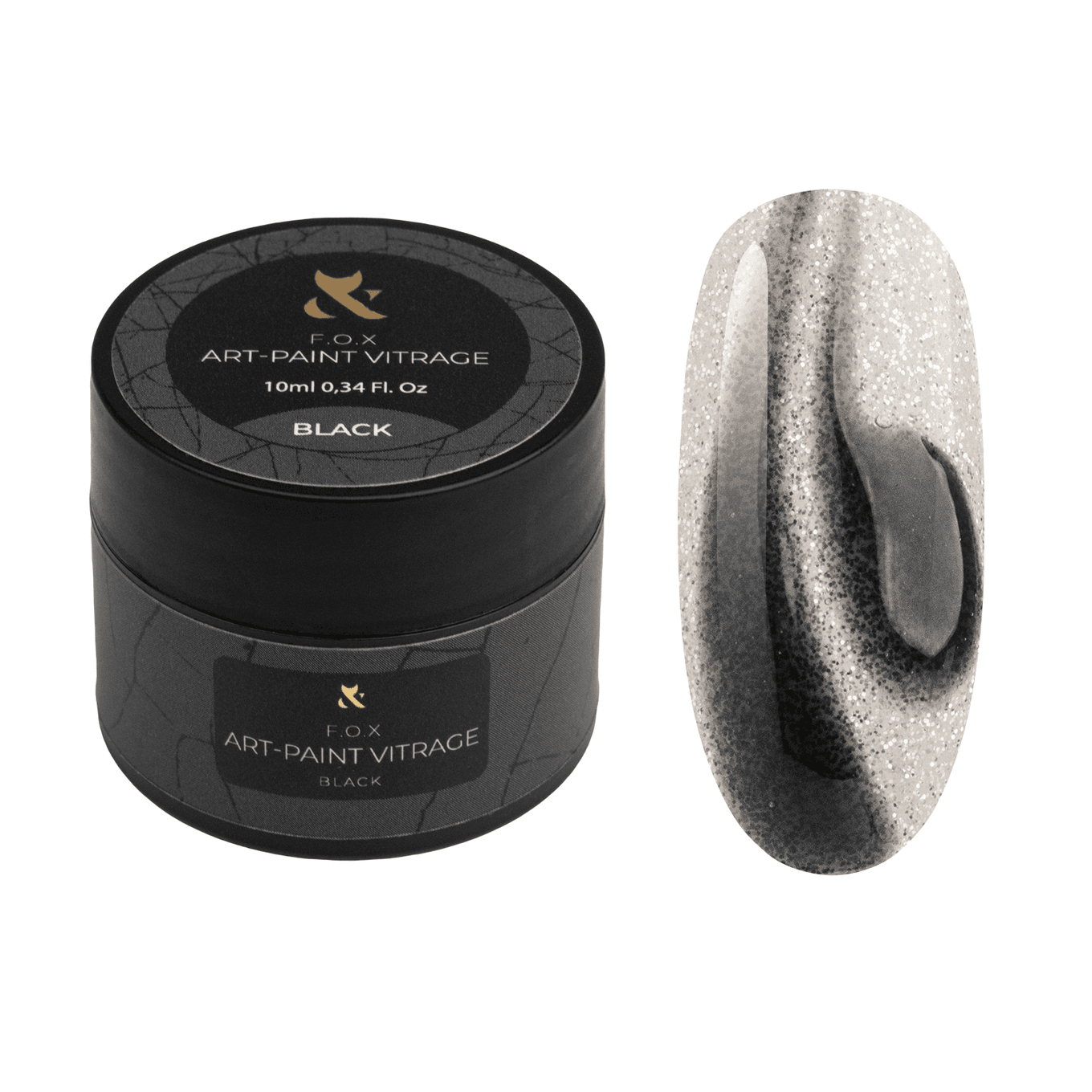 Гель-краска витражная F.O.X Art-paint Vitrage Black, 10 мл — фото 1