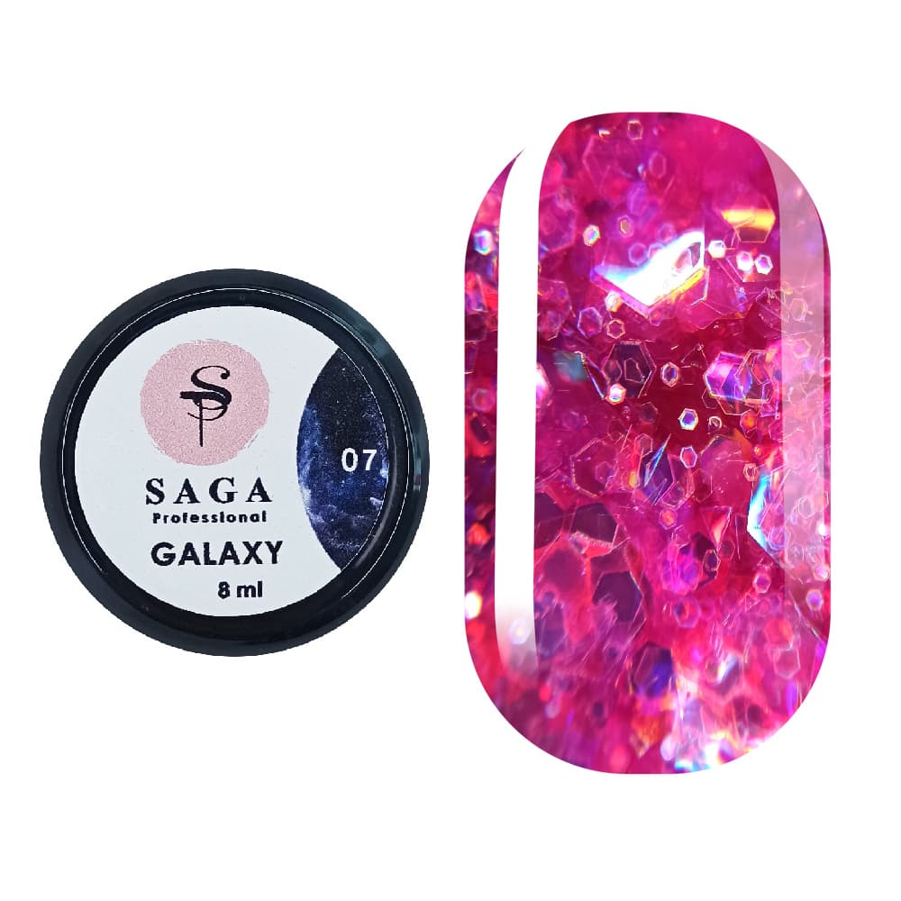Гель Saga Professional Galaxy Glitter №7, 8 мл — фото 1