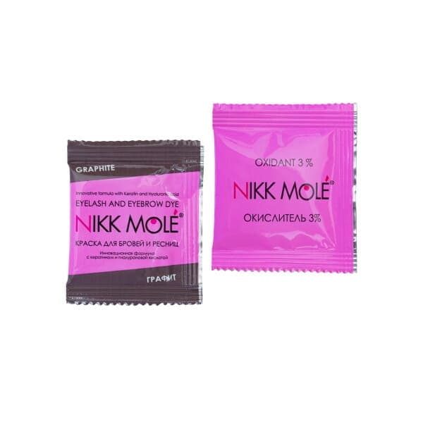 Фарба для брів та вій Nikk Mole, тон Графіт, саше — фото 1