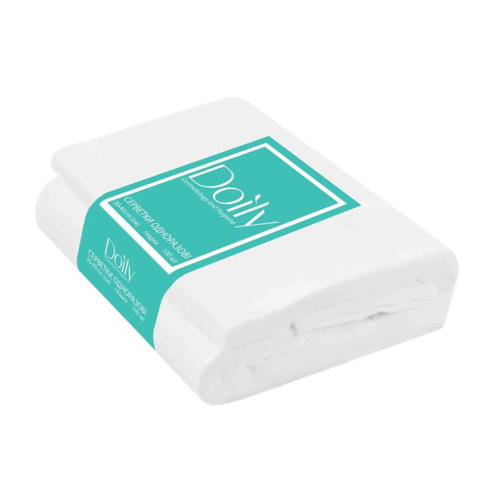 Серветки одноразові в пачці Doily 30*40см, 100шт., гладкі — фото 1