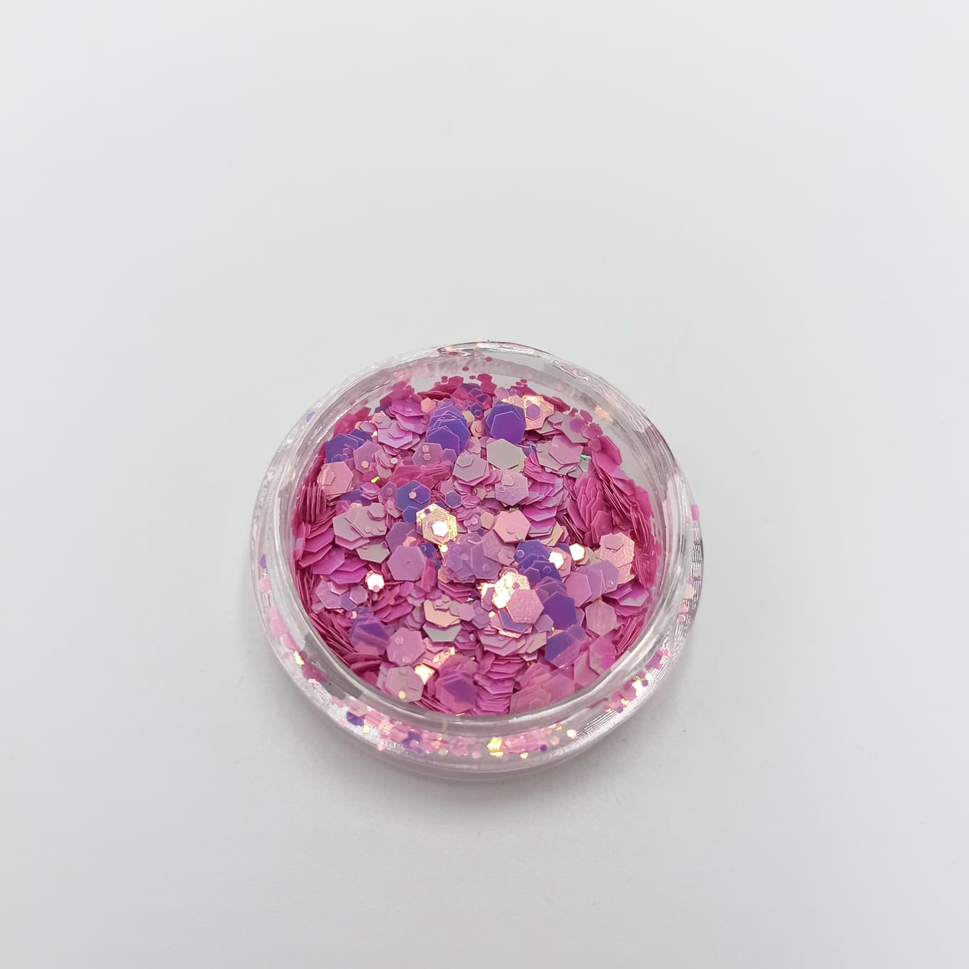 Голографические шестигранники микс (фиолетовые) — фото 1