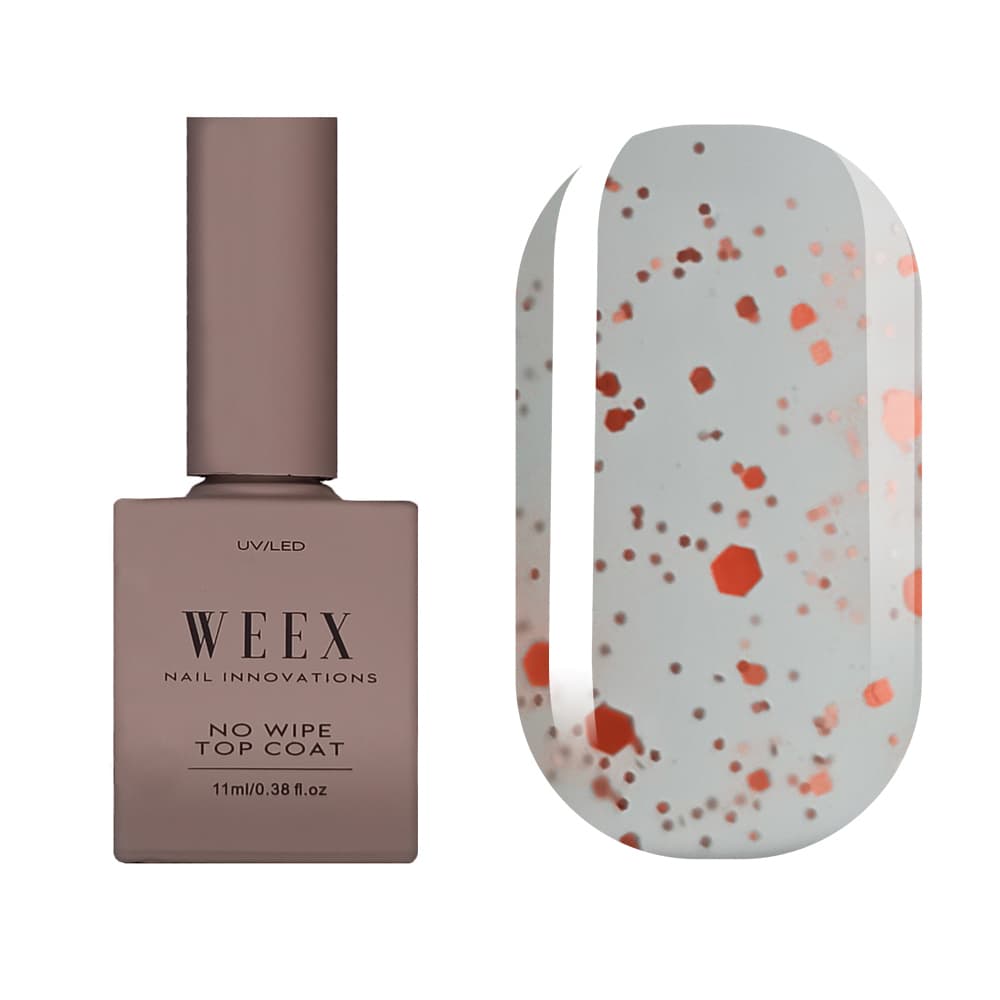 WEEX Velvet Red Top No Wipe - матовий топ з точками, 11 мл — фото 1
