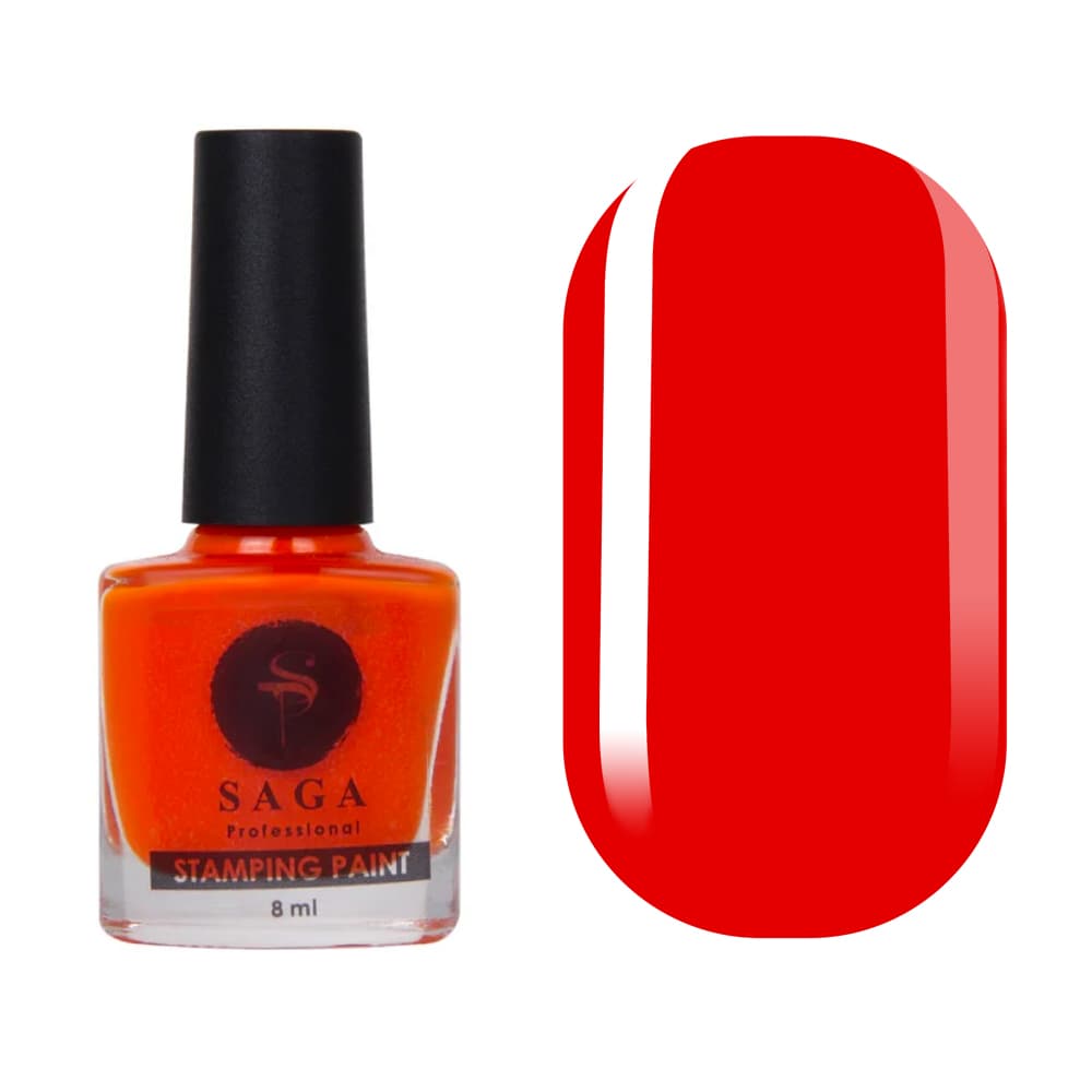 SAGA Professional лак-краска для стемпинга 14 красно-оранжевая — фото 1
