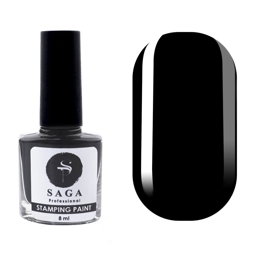 SAGA Professional лак-краска для стемпинга 1 черная — фото 1