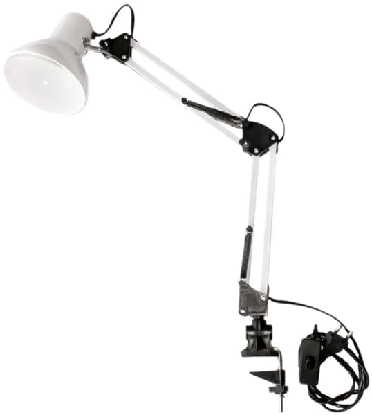 Лампа настільна ЄВРОСВІТ Ridy-027 E27 зі струбциною, біла — фото 1