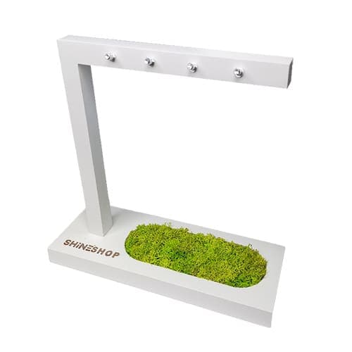 Дерев'яна підставка для типс біла з мохом — фото 1