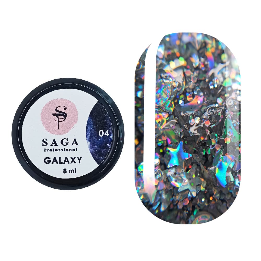 Гель Saga Professional Galaxy Glitter №4, 8 мл — фото 1