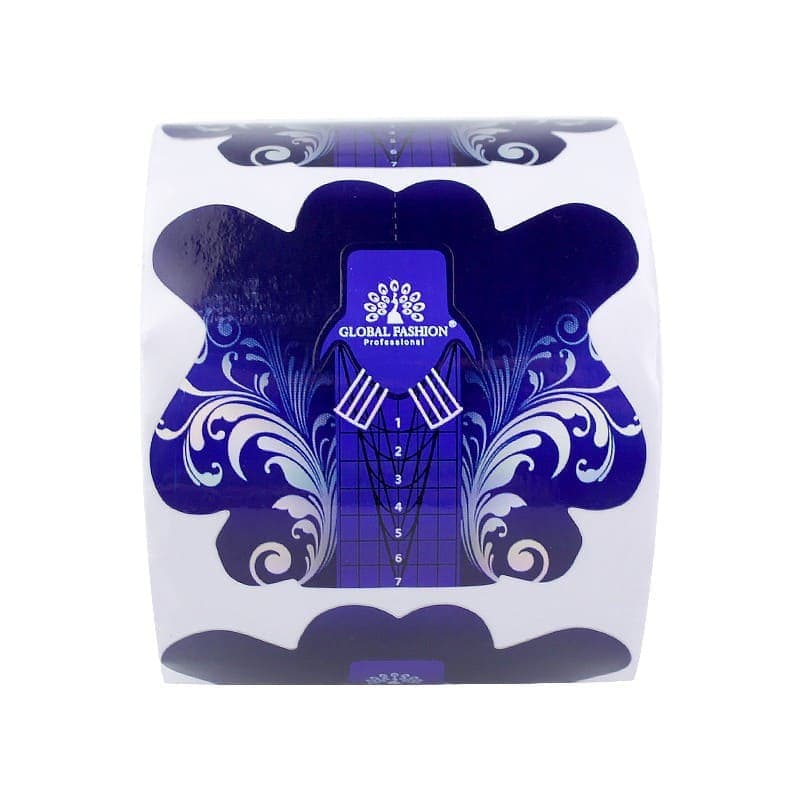 Форма для нарощування Global Універсальна з розміткою, синя, 500 шт — фото 1