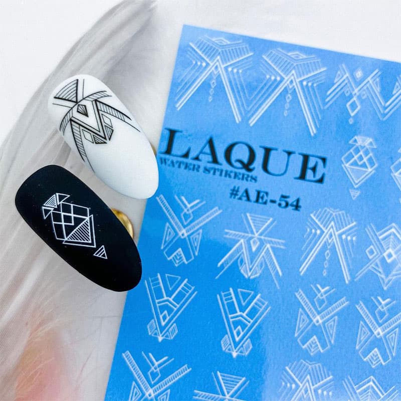 LAQUE слайдер дизайн для нігтів AE-54 білий — фото 1