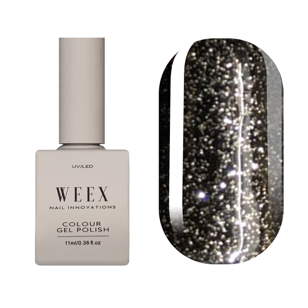 Гель-лак WEEX №629, (темний з срібними блискітками), 11мл — фото 1