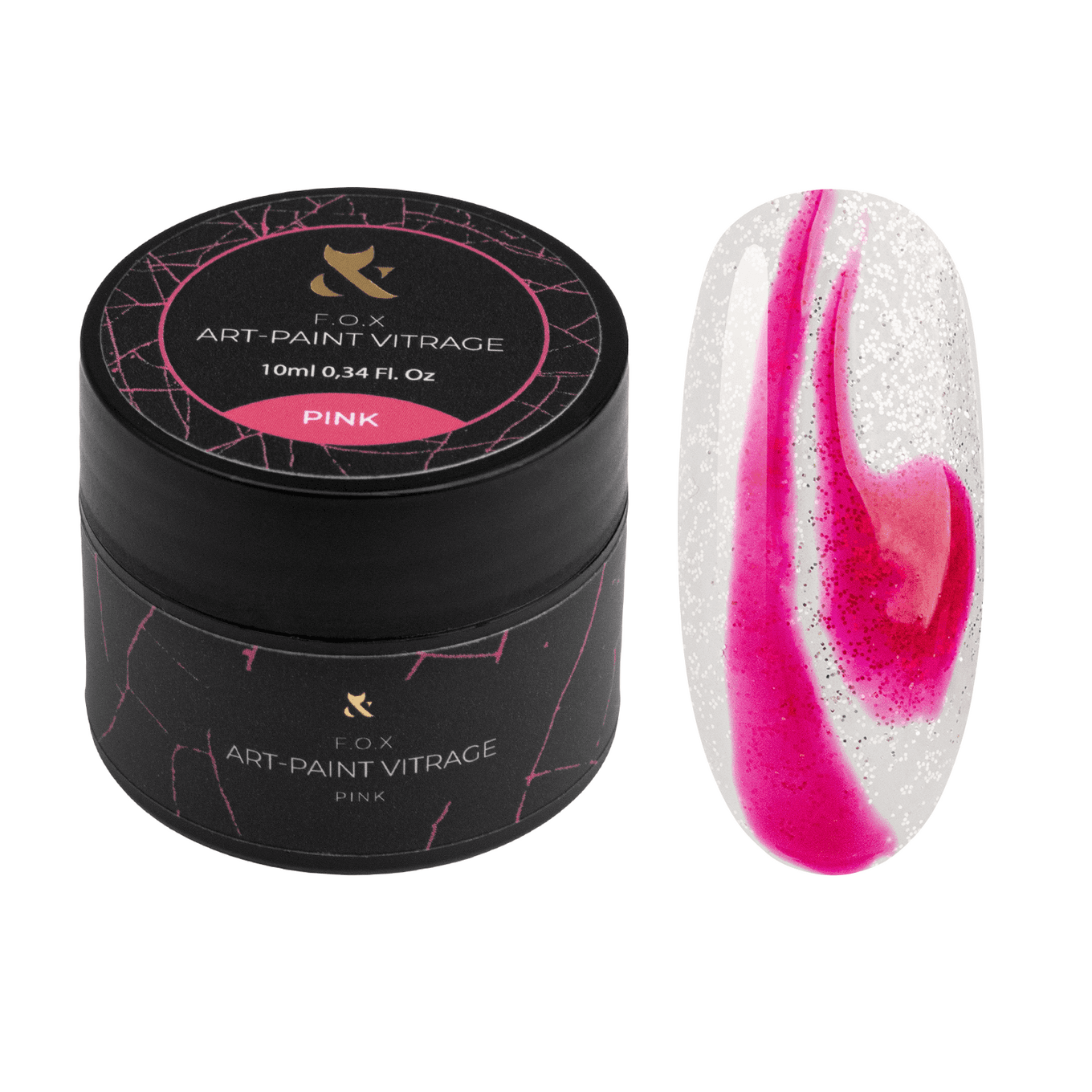 Гель-краска витражная F.O.X Art-paint Vitrage Pink, 10 мл — фото 1