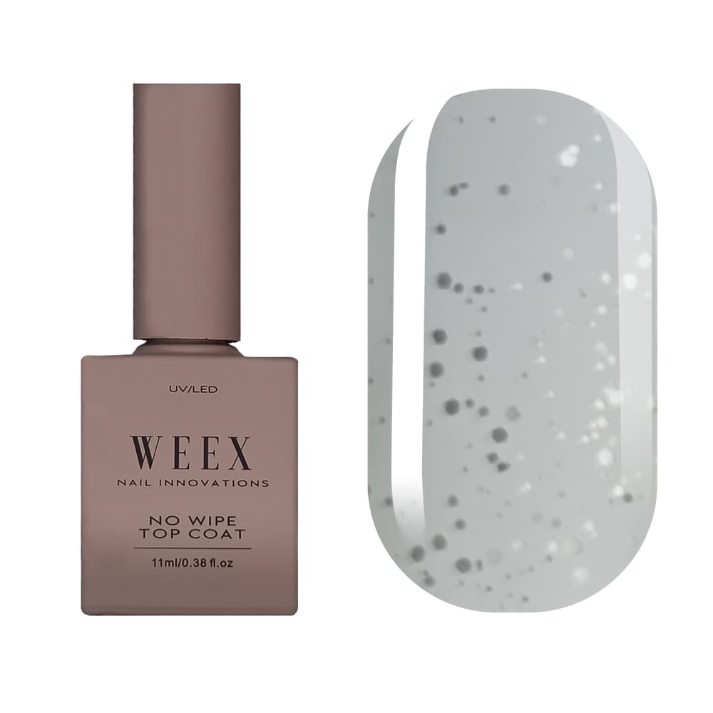 WEEX Velvet White Top No Wipe - матовий топ з точками, 11 мл — фото 1