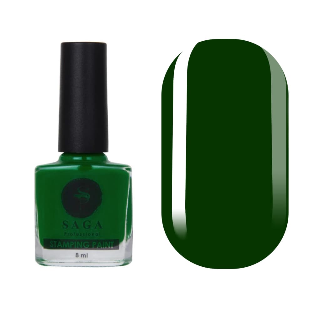 SAGA Professional лак-краска для стемпинга 19 тёмно-зелёный — фото 1