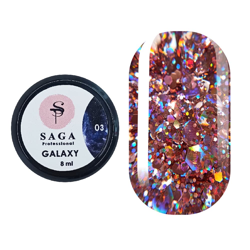 Гель Saga Professional Galaxy Glitter №3, 8 мл — фото 1